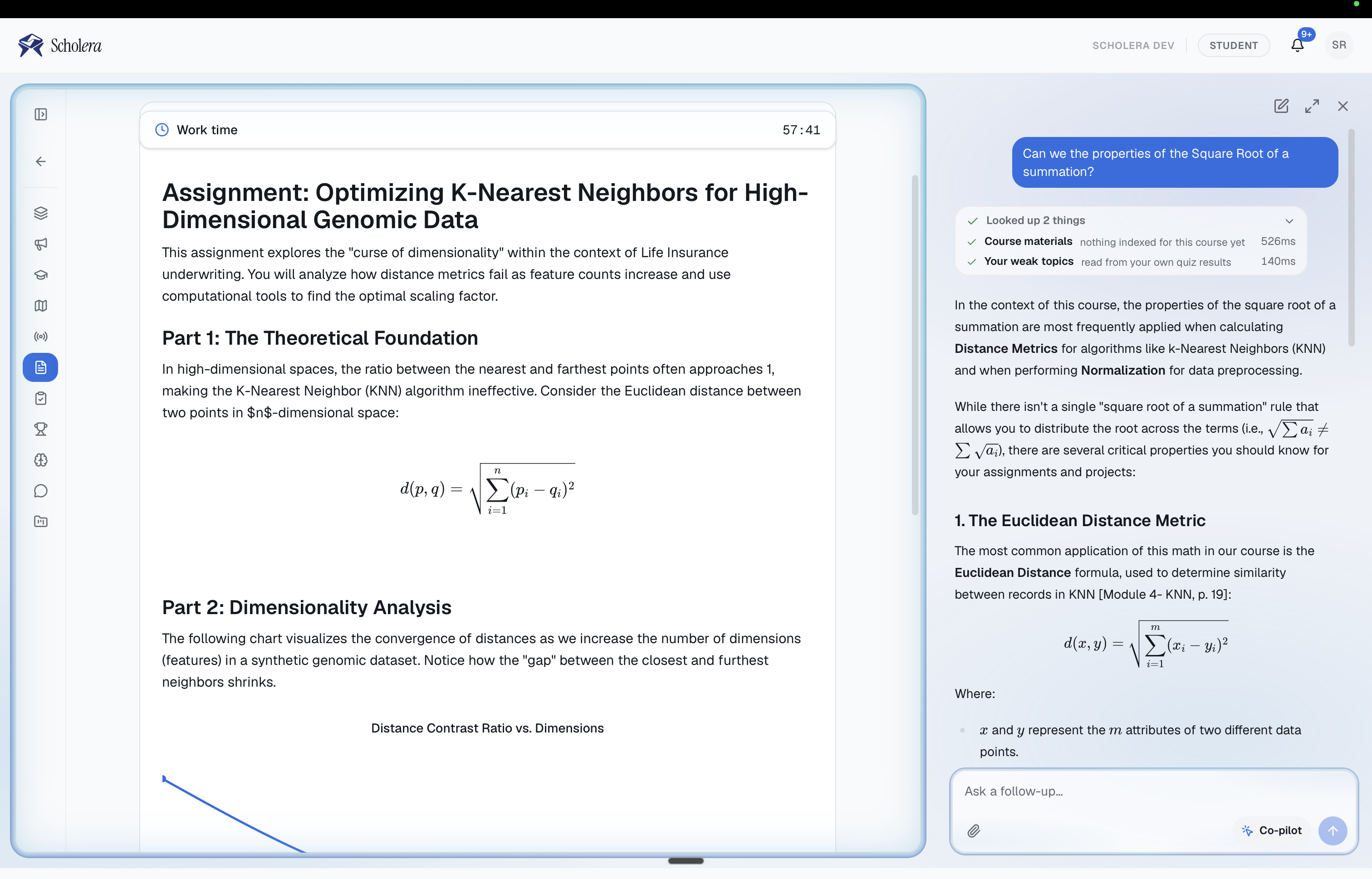 Scholera Assignment Studio interface