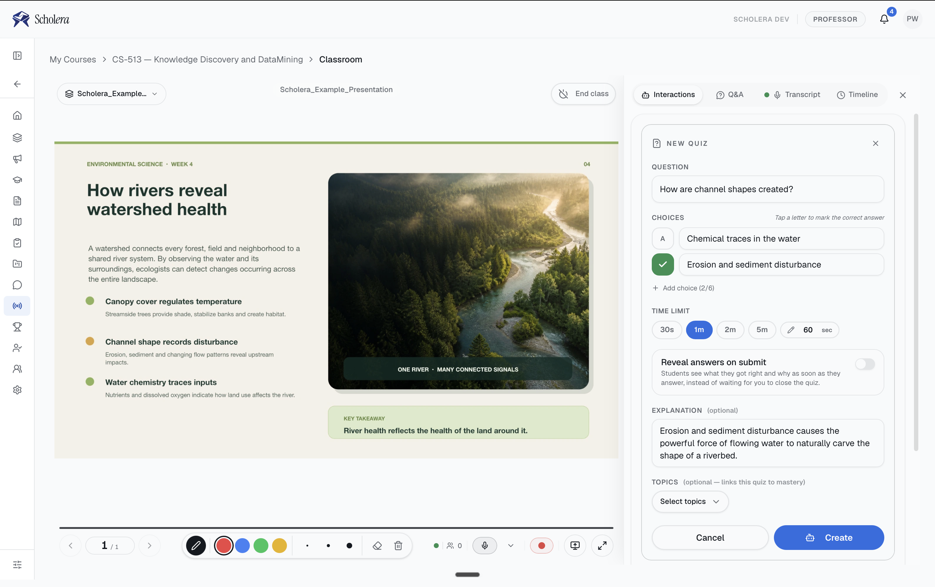 Scholera Live Classroom interface